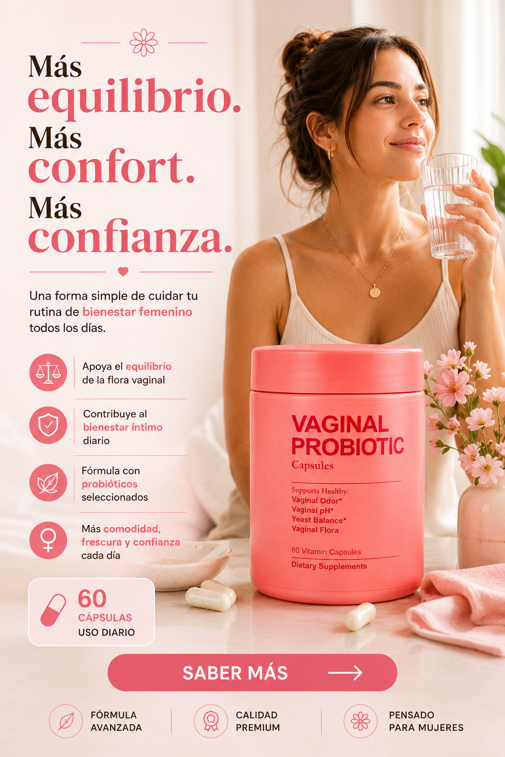 FloraBalance | Probiótico Vaginal em capsulas | 60 Und